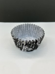 کپسول کاغذی مافین 25 عددی مشکی گل سفید