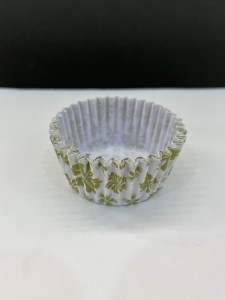 کپسول کاغذی مافین 25 عددی سفید گل سبز