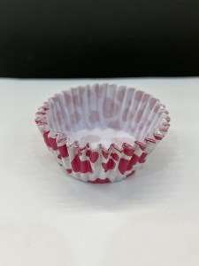 کپسول کاغذی مافین 25 عددی طرح قلب قرمز