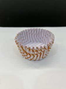 کپسول کاغذی پای سیب 25 عددی سفید خط نارنجی