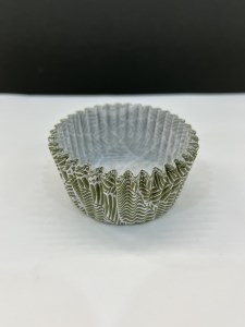 کپسول کاغذی مافین 25 عددی سفید برگ سبز